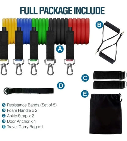 Kit Bandas Elasticas Tubulares Set 11 Piezas
