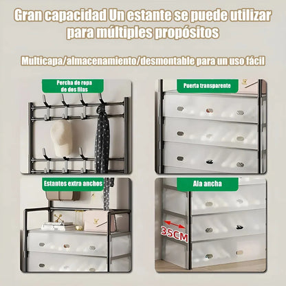 👟🧥 Zapatero + Perchero Organizador 4 Niveles