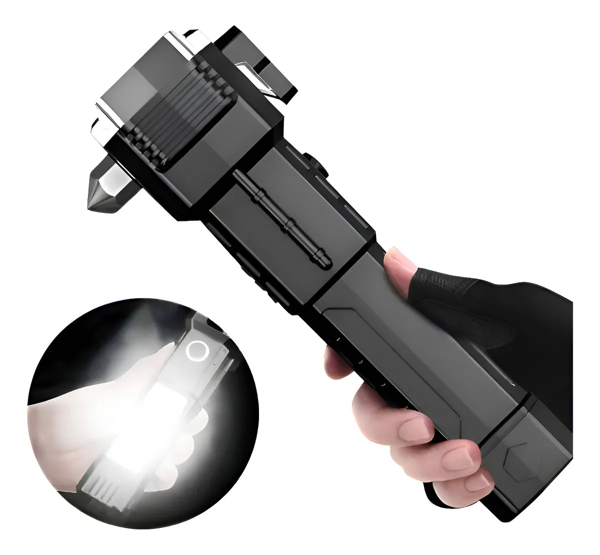 🔦🛠️ Linterna LED Martillo Multifuncional 8 en 1