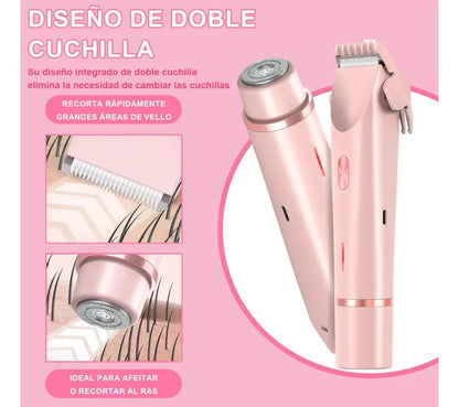✨ Depiladora Eléctrica Doble Cabezal 💜 Cuida tu piel de forma práctica con un solo dispositivo para rostro y cuerpo