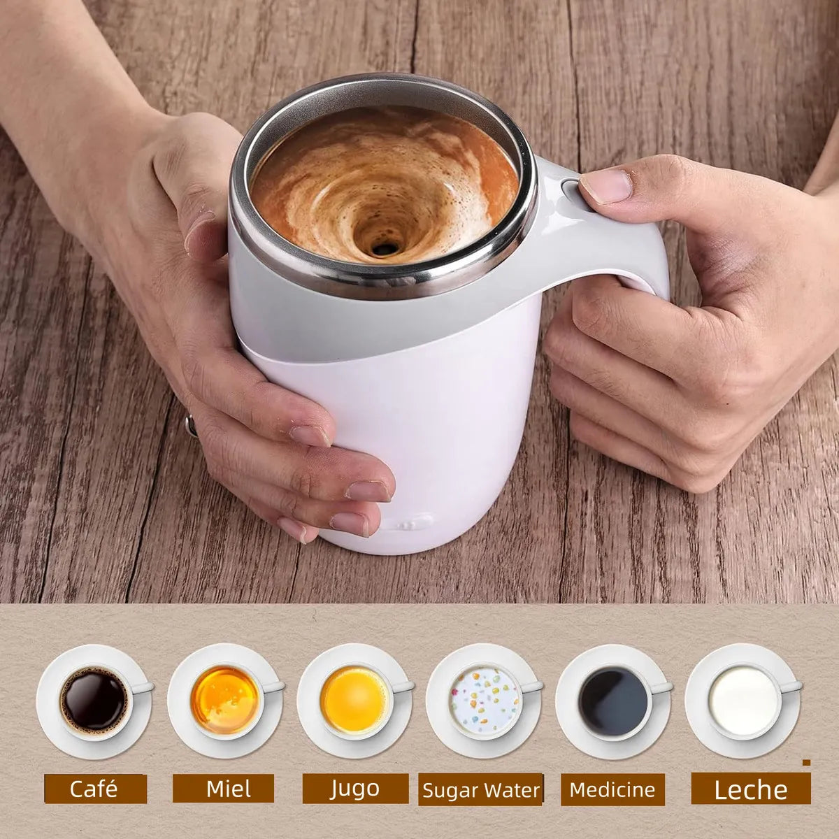 ☕✨ Taza Inoxidable Automezclable Recargable
