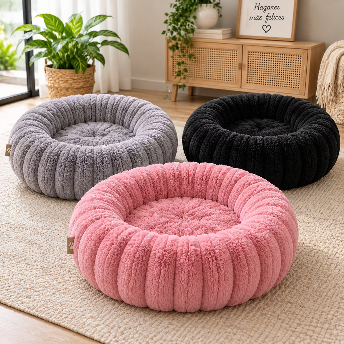 🐾🛏️ CAMA REDONDA AFELPADA PREMIUM | EL RINCÓN MÁS CÓMODO PARA TU MASCOTA 🐶🐱