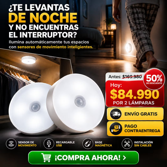 KIT X 2 LAMPARAS CON SENSOR RECARGABLE