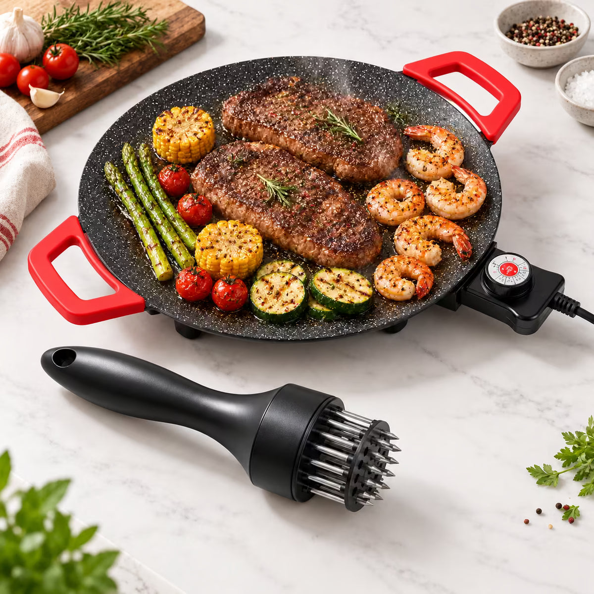 🔥 Combo Parrilla y Sabor 2 en 1 🥩 | ¡Carnes Más Tiernas y Deliciosas Sin Salir de Casa!
