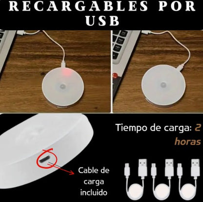 Lámparas LED Recargables con Sensor de Movimiento – Kit x3