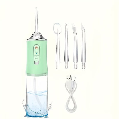 Irrigador Oral Recargable USB con 4 Boquillas 💦🦷 ✨ Consigue una limpieza bucal más profunda