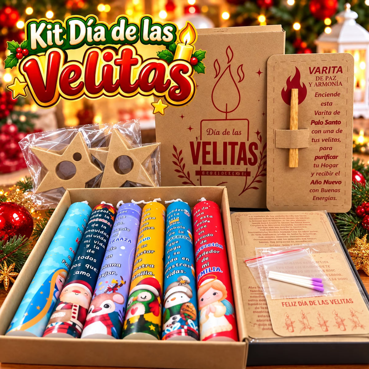 🕯️🎄 2 KIT DE 6 VELITAS NAVIDEÑAS | ILUMINA EL 7 DE DICIEMBRE CON MAGIA Y TRADICIÓN ✨