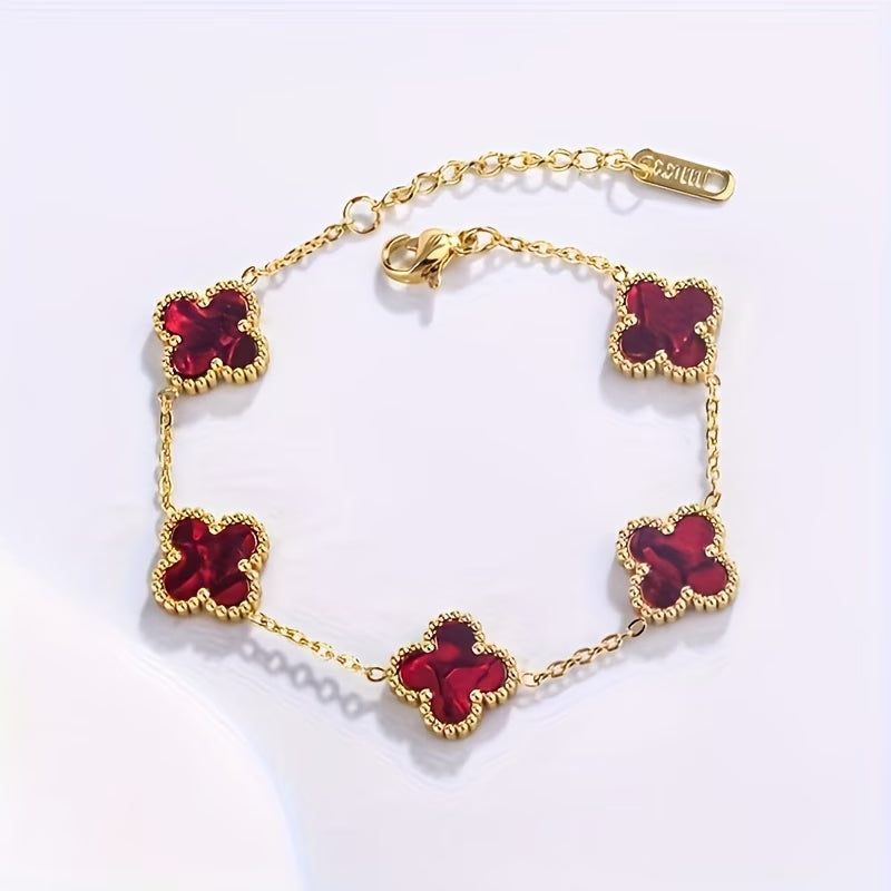 🍀 PULSERA TRÉBOL RODINADA + CAJA DE REGALO 🎁 ✨ Una joya elegante con un significado especial