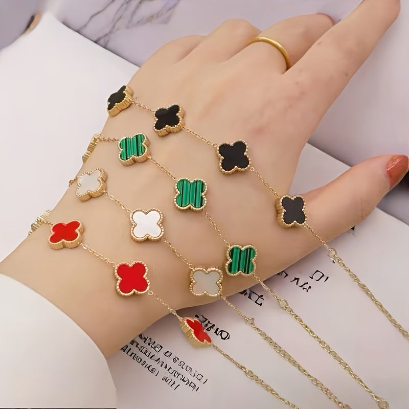 🍀 PULSERA TRÉBOL RODINADA + CAJA DE REGALO 🎁 ✨ Una joya elegante con un significado especial