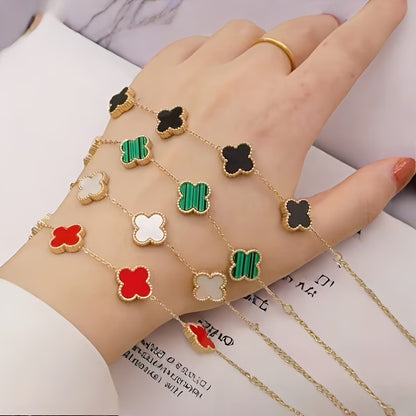🍀 PULSERA TRÉBOL RODINADA + CAJA DE REGALO 🎁 ✨ Una joya elegante con un significado especial
