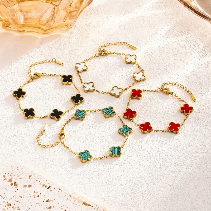 🍀 PULSERA TRÉBOL RODINADA + CAJA DE REGALO 🎁 ✨ Una joya elegante con un significado especial