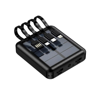 🔋☀️ CARGADOR PORTÁTIL SOLAR 10000mAh CON 4 CABLES INTEGRADOS ☀️🔋