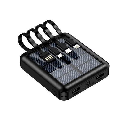 🔋☀️ CARGADOR PORTÁTIL SOLAR 10000mAh CON 4 CABLES INTEGRADOS ☀️🔋