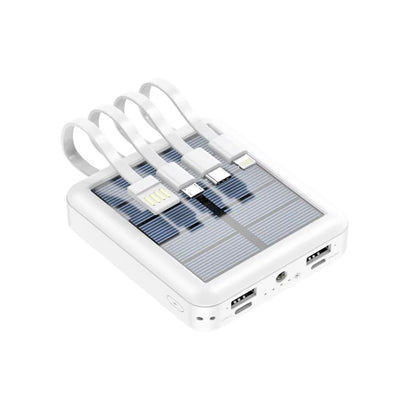 🔋☀️ CARGADOR PORTÁTIL SOLAR 10000mAh CON 4 CABLES INTEGRADOS ☀️🔋