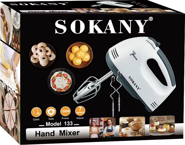 🍰⚡Batidora de Mano Eléctrica Sokany 7 Velocidades