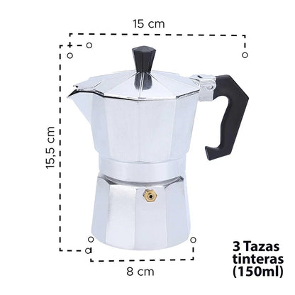 ☕ Cafetera Italiana Moka 3 Tazas