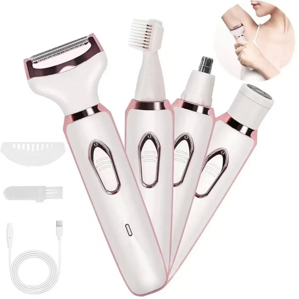 ✨ Depiladora Eléctrica 4 en 1 Recargable para Mujer