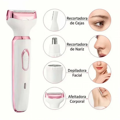 ✨ Depiladora Eléctrica 4 en 1 Recargable para Mujer