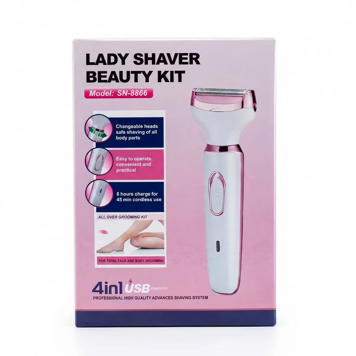✨ Depiladora Eléctrica 4 en 1 Recargable para Mujer